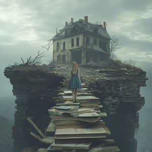 dreamer30235_a_melancolic_scene_of_a_woman_crossing_a_bridge__563b9190-ba50-4b3e-87cc-469dfdef161f_2